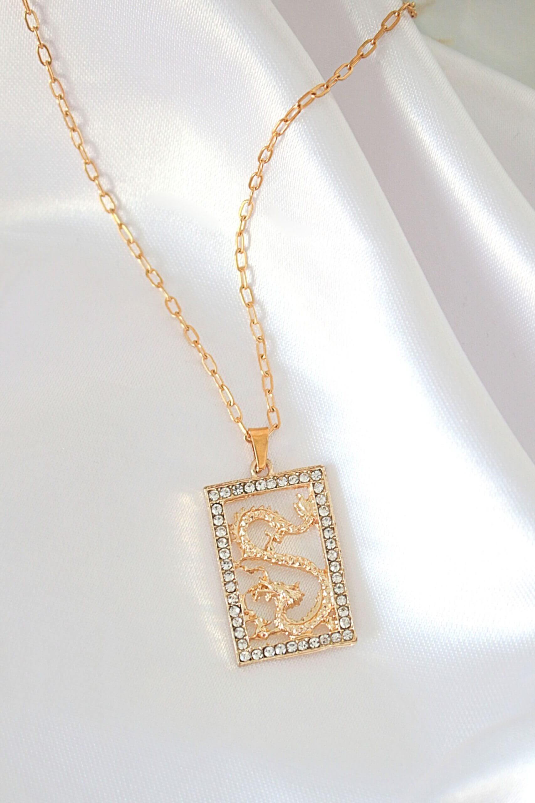 24K Chinese Dragon Necklace