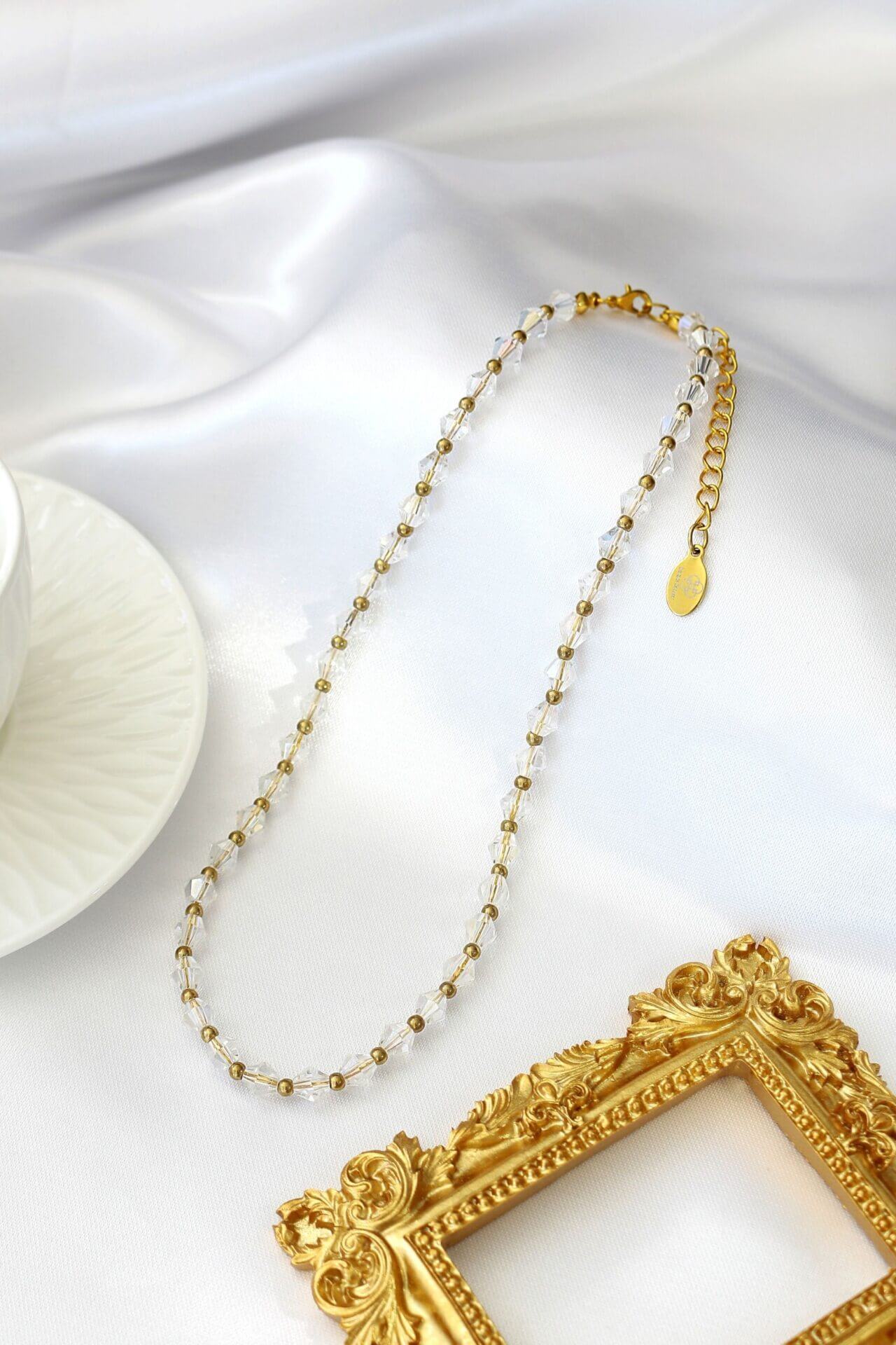 18K Clear Austrian Crystals Choker