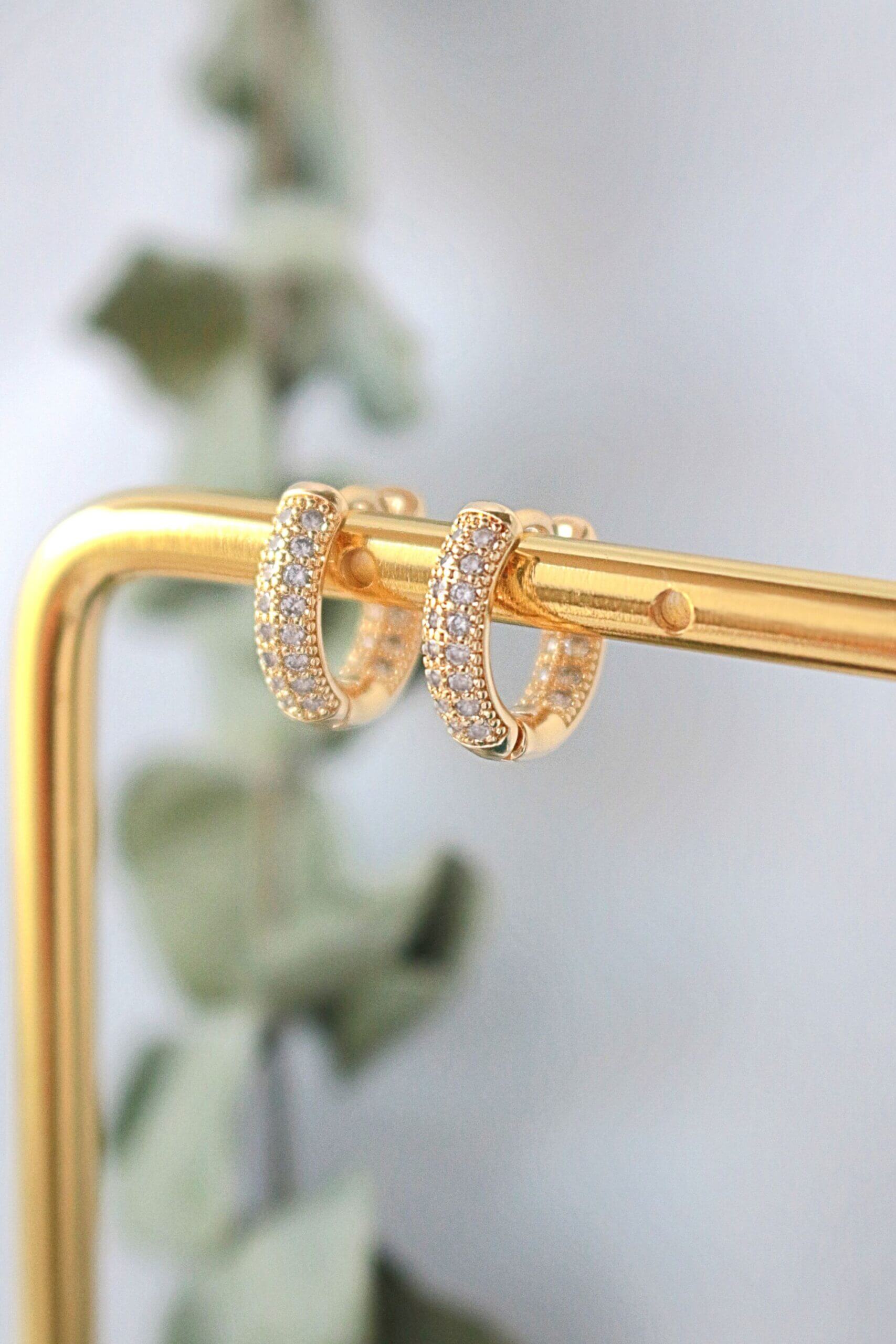 24K Cubic Zirconia Hoops
