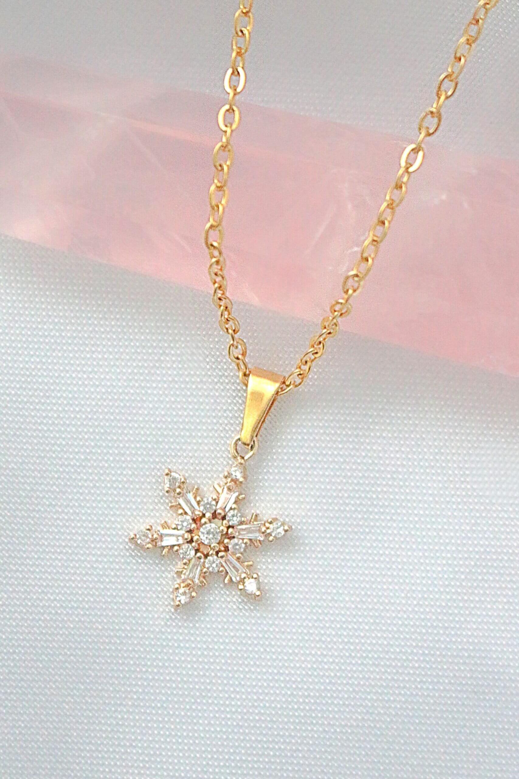 24K Snowflake Necklace