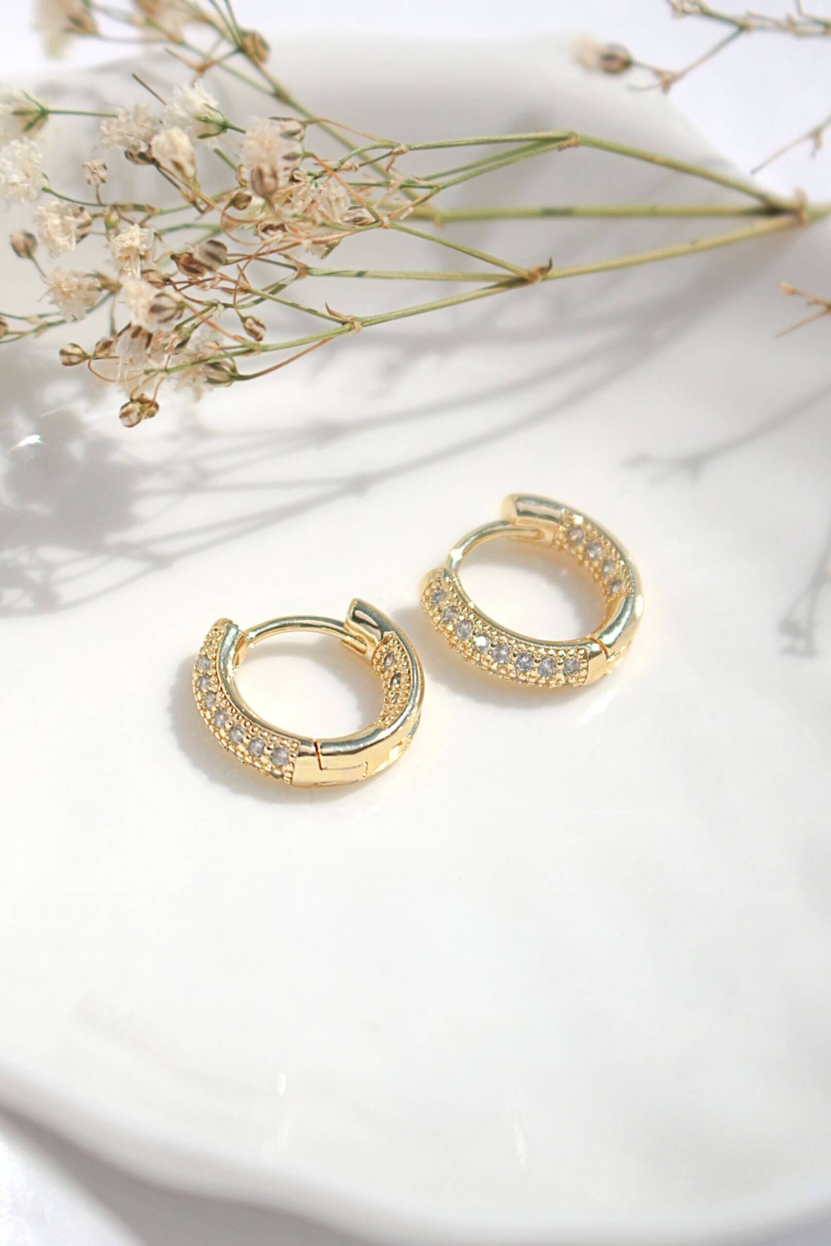24K Cubic Zirconia Hoops